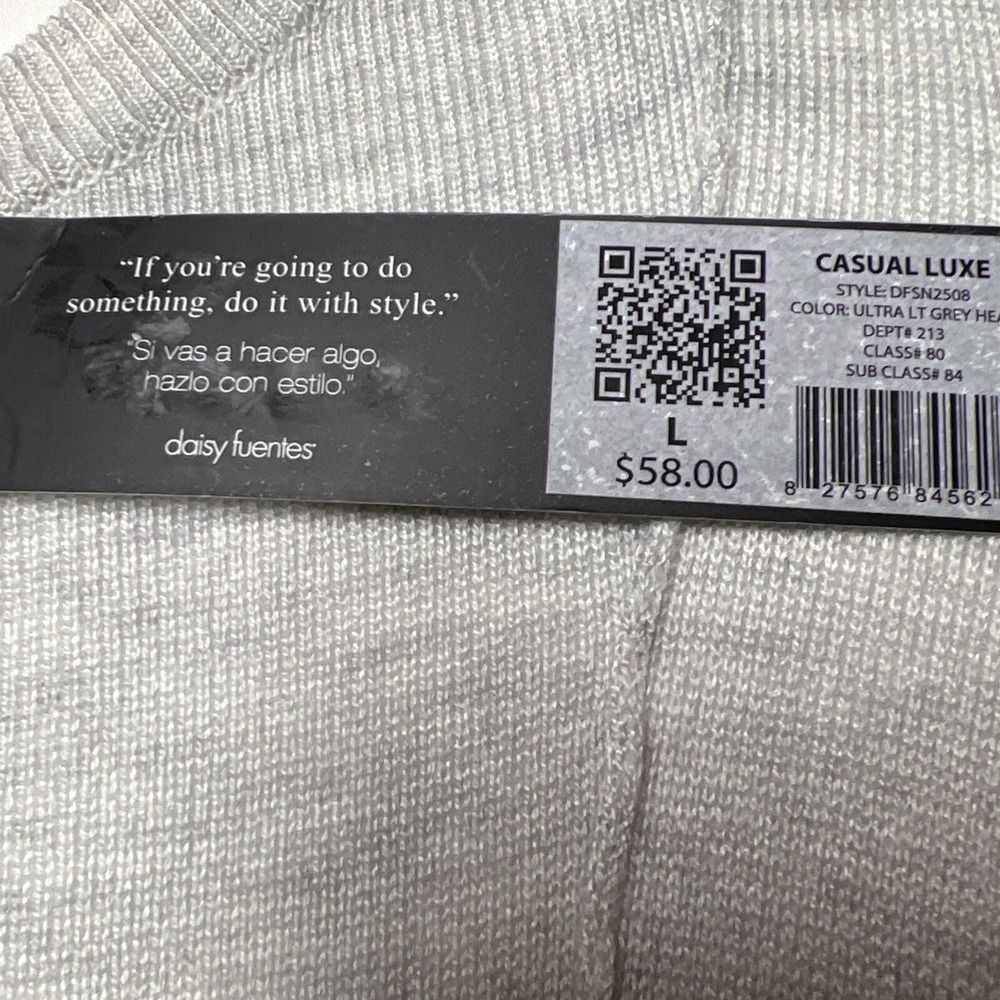 Daisy Fuentes Women's SZ Large Sweater Media Split Back Hi Low NWT - Picture 6 of 12